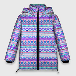 Куртка зимняя женская Геометрические узоры из линий, цвет: 3D-красный