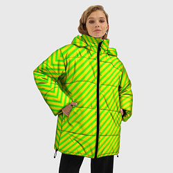 Куртка зимняя женская Кислотный зеленый стиль, цвет: 3D-красный — фото 2