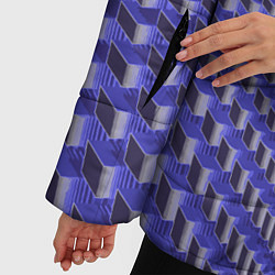 Куртка зимняя женская Неоновые кубы - оптическая иллюзия, цвет: 3D-черный — фото 2