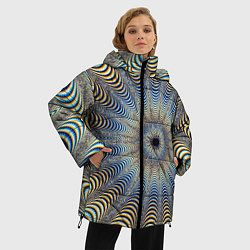 Куртка зимняя женская Туннель - оптическая иллюзия, цвет: 3D-красный — фото 2