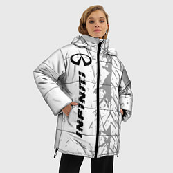 Куртка зимняя женская Infiniti speed на светлом фоне со следами шин: по-, цвет: 3D-черный — фото 2