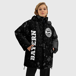 Куртка зимняя женская Bayern sport на темном фоне: символ и надпись верт, цвет: 3D-черный — фото 2