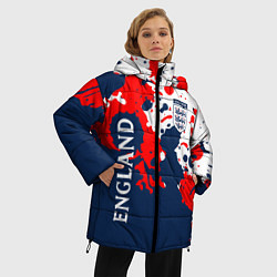 Куртка зимняя женская Сборная Англии Краска, цвет: 3D-красный — фото 2