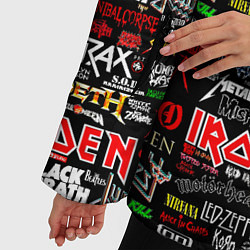 Куртка зимняя женская Popular musical rock bands, цвет: 3D-черный — фото 2