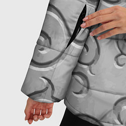Куртка зимняя женская Ажурный орнамент на поверхности металла, цвет: 3D-черный — фото 2