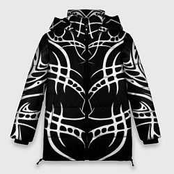 Куртка зимняя женская Татуированный воин, цвет: 3D-светло-серый