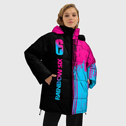 Куртка зимняя женская Rainbow Six - neon gradient: по-вертикали, цвет: 3D-черный — фото 2