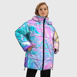 Куртка зимняя женская Liquid holographic waves, цвет: 3D-светло-серый — фото 2