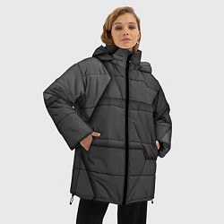 Куртка зимняя женская Черные геометрические фигуры в трехмерном простран, цвет: 3D-черный — фото 2
