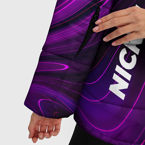 Женская зимняя куртка Nickelback violet plasma / 3D-Черный – фото 5
