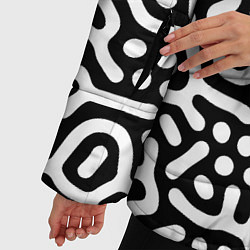 Куртка зимняя женская Лабиринт - паттерн, цвет: 3D-светло-серый — фото 2