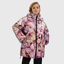 Куртка зимняя женская Розовые цветы яркой поляной, цвет: 3D-светло-серый — фото 2