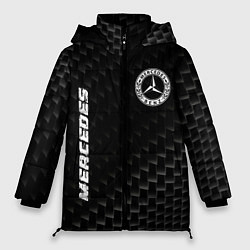 Куртка зимняя женская Mercedes карбоновый фон, цвет: 3D-черный