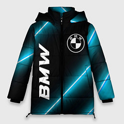 Куртка зимняя женская BMW неоновые лампы, цвет: 3D-черный