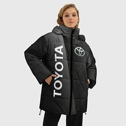 Куртка зимняя женская Toyota - серая абстракция, цвет: 3D-черный — фото 2