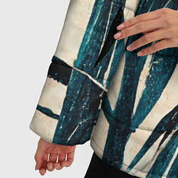 Куртка зимняя женская Винтажные пальмы, цвет: 3D-светло-серый — фото 2