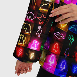 Куртка зимняя женская Neon glowing objects, цвет: 3D-светло-серый — фото 2