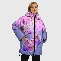 Куртка зимняя женская BTS красивые бабочки, цвет: 3D-красный — фото 2