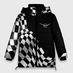 Куртка зимняя женская UAZ racing flag, цвет: 3D-черный