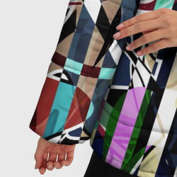 Куртка зимняя женская Разноцветный полосатый абстрактный узор, цвет: 3D-красный — фото 2