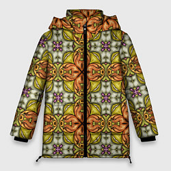 Куртка зимняя женская Калейдоскоп - геометрия, цвет: 3D-красный