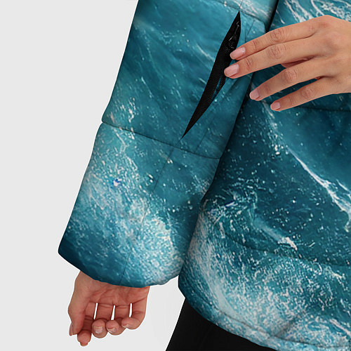 Женская зимняя куртка Буря в море / 3D-Черный – фото 5