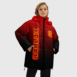 Куртка зимняя женская Roblox светящийся логотип, цвет: 3D-черный — фото 2