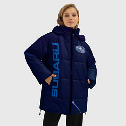 Куртка зимняя женская Subaru Абстракция, цвет: 3D-светло-серый — фото 2