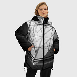 Куртка зимняя женская Абстрактные тени и геометрические фигуры, цвет: 3D-красный — фото 2