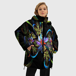 Куртка зимняя женская Необычный абстрактный узор, цвет: 3D-светло-серый — фото 2