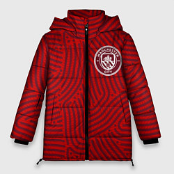 Куртка зимняя женская Manchester City отпечатки, цвет: 3D-красный