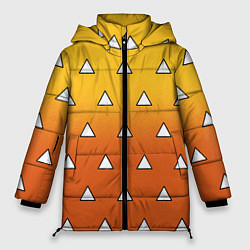 Куртка зимняя женская Оранжевое кимоно с треугольниками - Зеницу клинок, цвет: 3D-черный