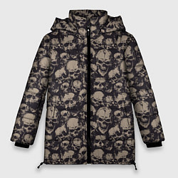 Куртка зимняя женская Череп и брызги, цвет: 3D-черный