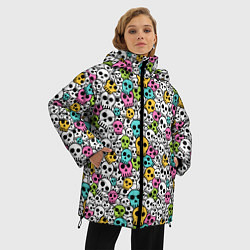 Куртка зимняя женская Череп разноцветный, цвет: 3D-черный — фото 2
