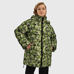 Куртка зимняя женская Милитари череп мини, цвет: 3D-светло-серый — фото 2