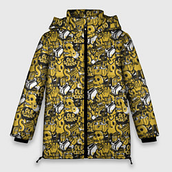 Куртка зимняя женская Череп старая школа, цвет: 3D-светло-серый