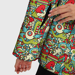 Куртка зимняя женская Монстрики, животные и пришельцы, цвет: 3D-светло-серый — фото 2