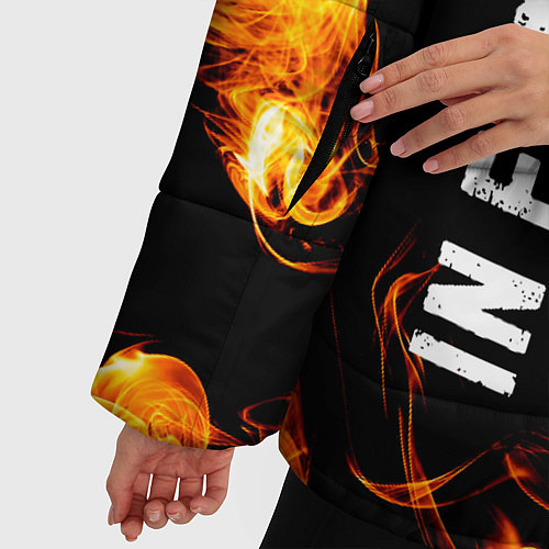 Женская зимняя куртка In Flames и пылающий огонь / 3D-Черный – фото 5