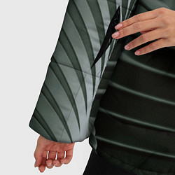 Куртка зимняя женская Наноброня - чёрные волнообразные пластины, цвет: 3D-светло-серый — фото 2