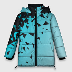 Куртка зимняя женская Осколки Абстракции, цвет: 3D-черный