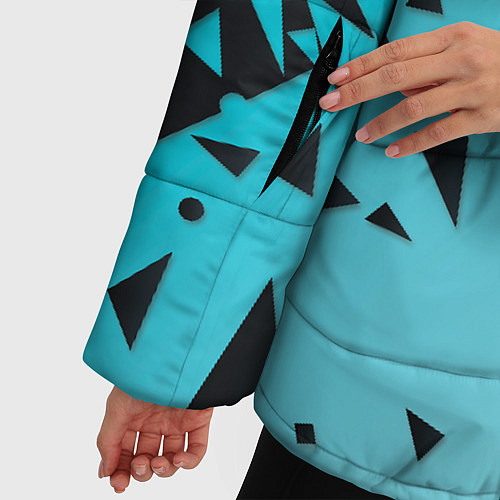 Женская зимняя куртка Осколки Абстракции / 3D-Черный – фото 5
