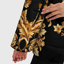 Куртка зимняя женская Золотая гжель модные цветы, цвет: 3D-светло-серый — фото 2
