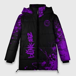 Куртка зимняя женская Blink 182 фиолетовые брызги, цвет: 3D-красный