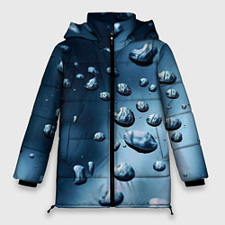 Куртка зимняя женская Капли воды на матовом стекле - текстура, цвет: 3D-красный