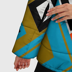 Куртка зимняя женская Фон из разноцветных квадратов, цвет: 3D-светло-серый — фото 2