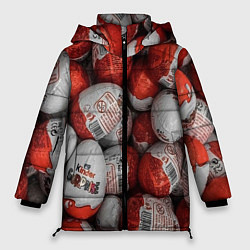 Куртка зимняя женская Фон из киндер сюрприз, цвет: 3D-красный