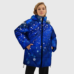 Куртка зимняя женская Ярко-синий искрящийся акрил, цвет: 3D-светло-серый — фото 2