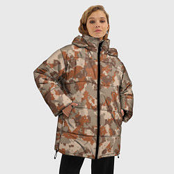 Куртка зимняя женская Цифровой камуфляж - серо-коричневый, цвет: 3D-черный — фото 2
