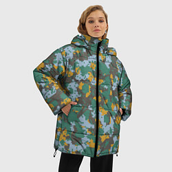 Куртка зимняя женская Цифровой камуфляж - зелено-голубой, цвет: 3D-светло-серый — фото 2