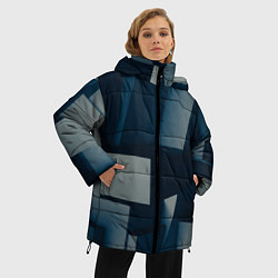 Куртка зимняя женская Множество объёмных прямоугольников и фигур, цвет: 3D-черный — фото 2